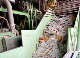 Recycle line of used papers at Hiratsuka plant
